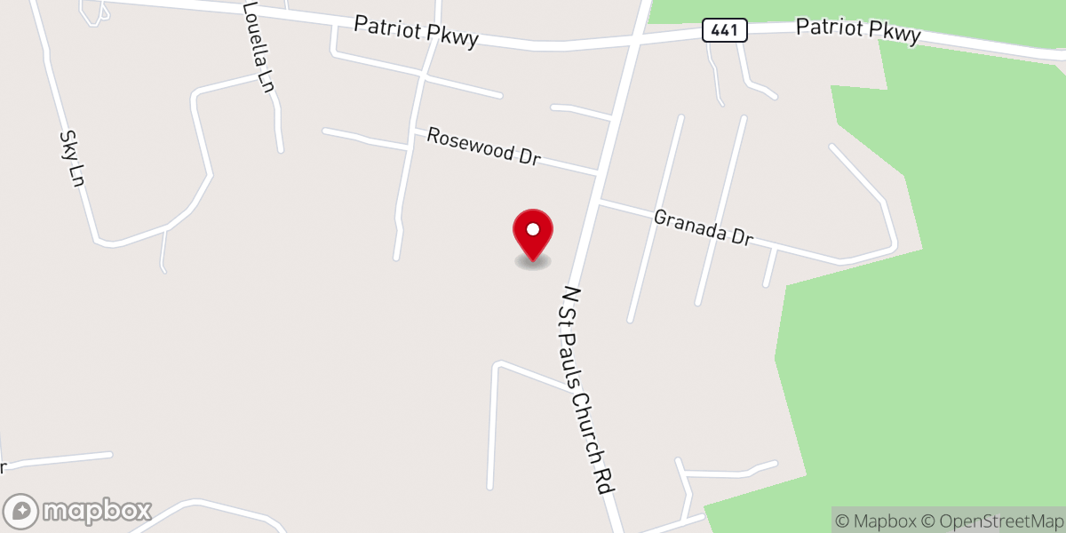 Map showing location of Lighthouse Baptist Church