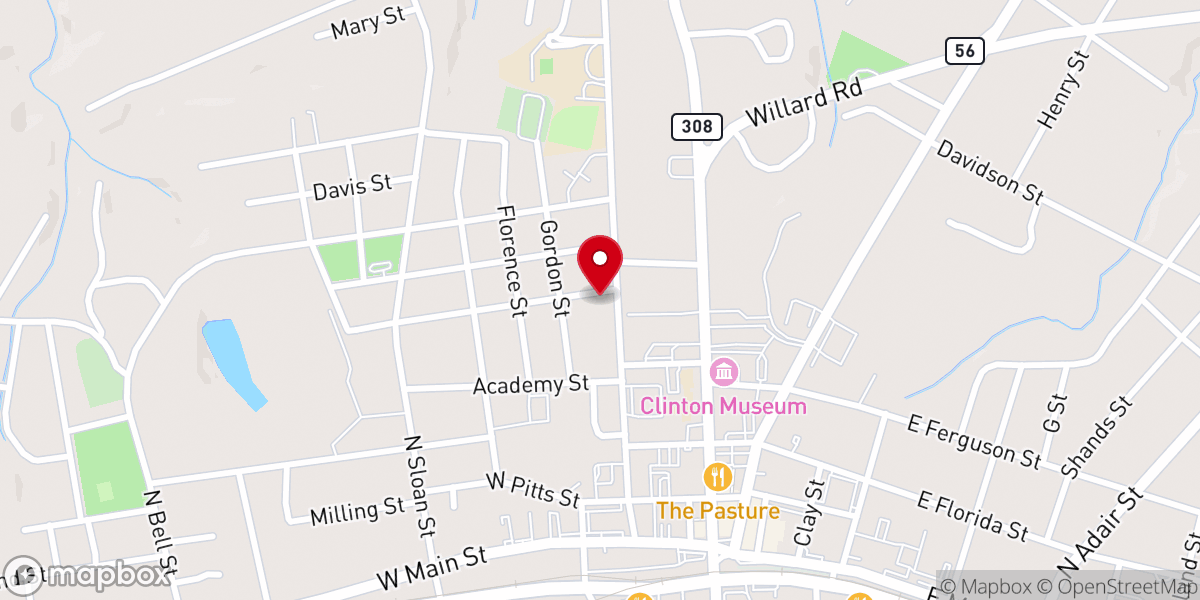 Map showing location of Church of God