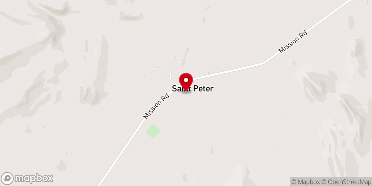 Map showing location of St. Peter's Mission