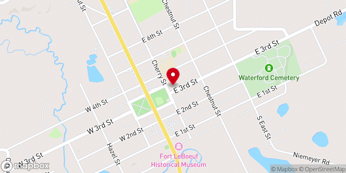 Map showing location of St Peter's Episcopal Church