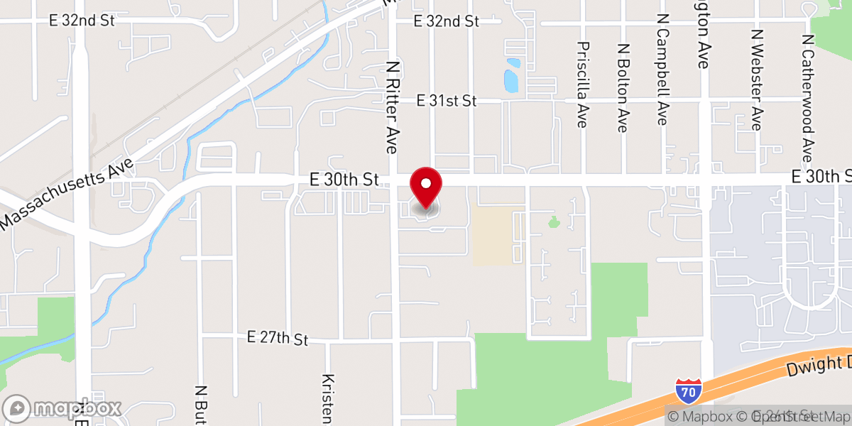 Map showing location of Northeast Church of Christ