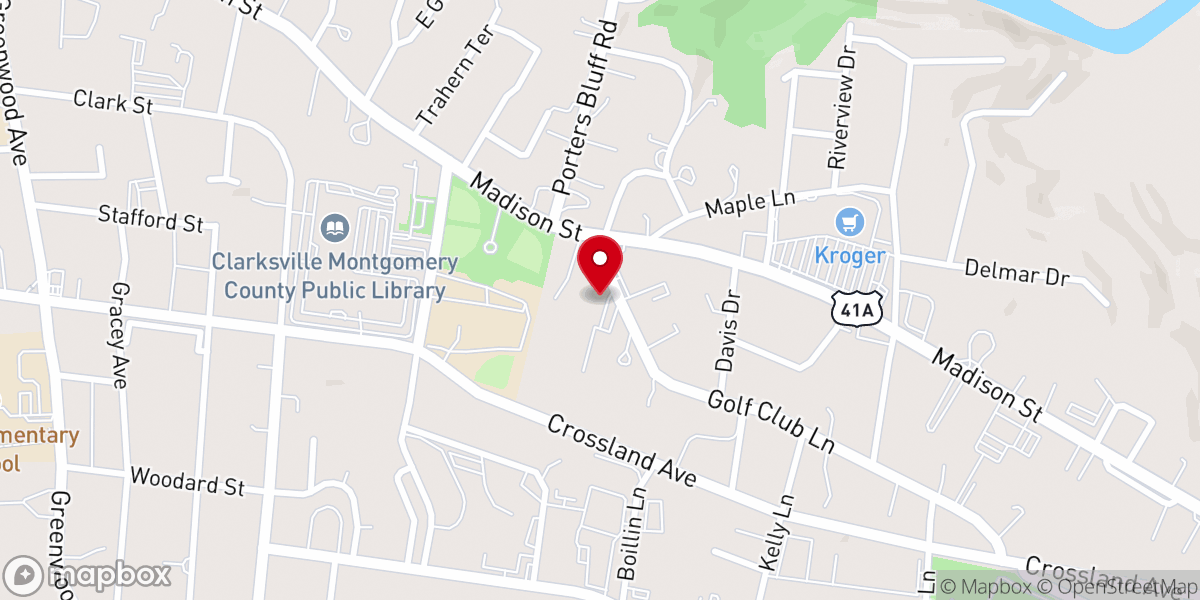 Map showing location of Cumberland Presbyterian Church