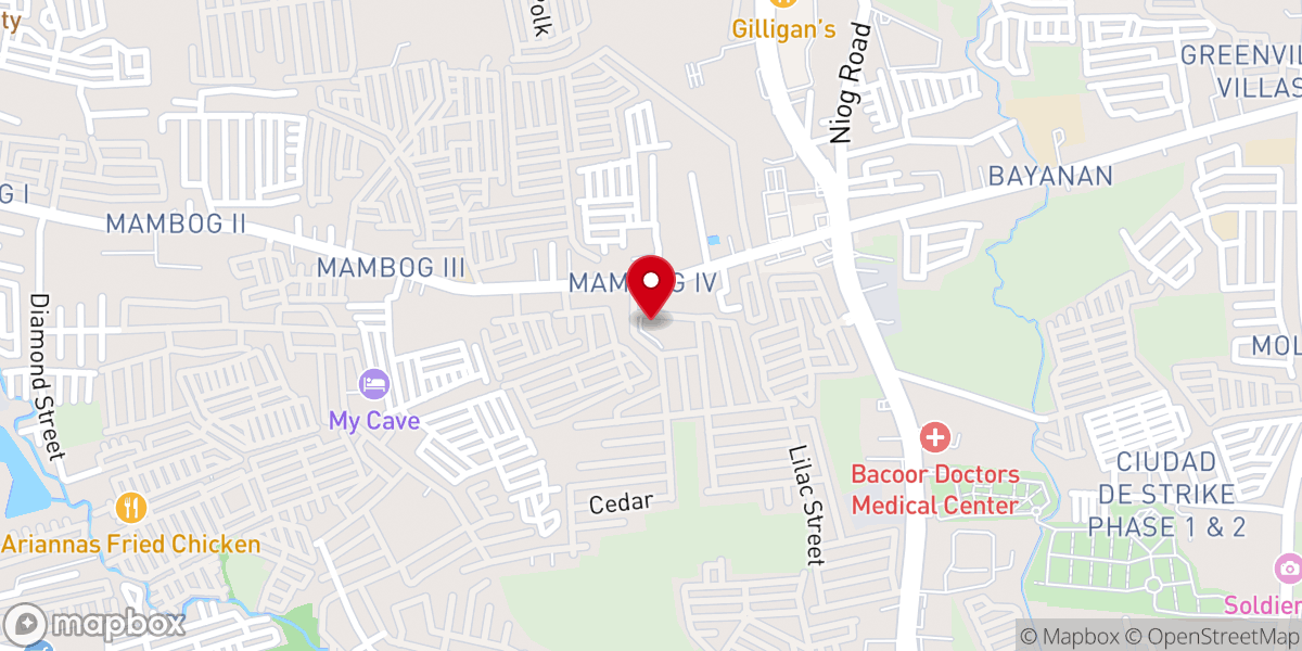 Map showing location of St. Jude the Apostle Parish Church - Mambog, Bacoor City, Cavite (Diocese of Imus)