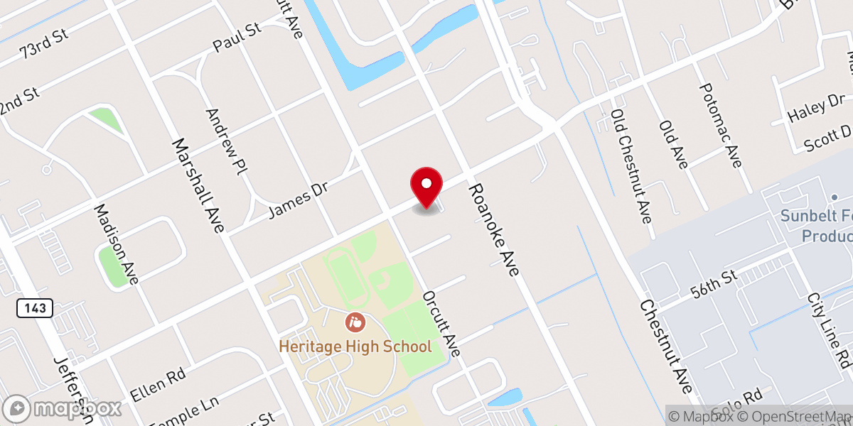 Map showing location of Parkview United Methodist Church