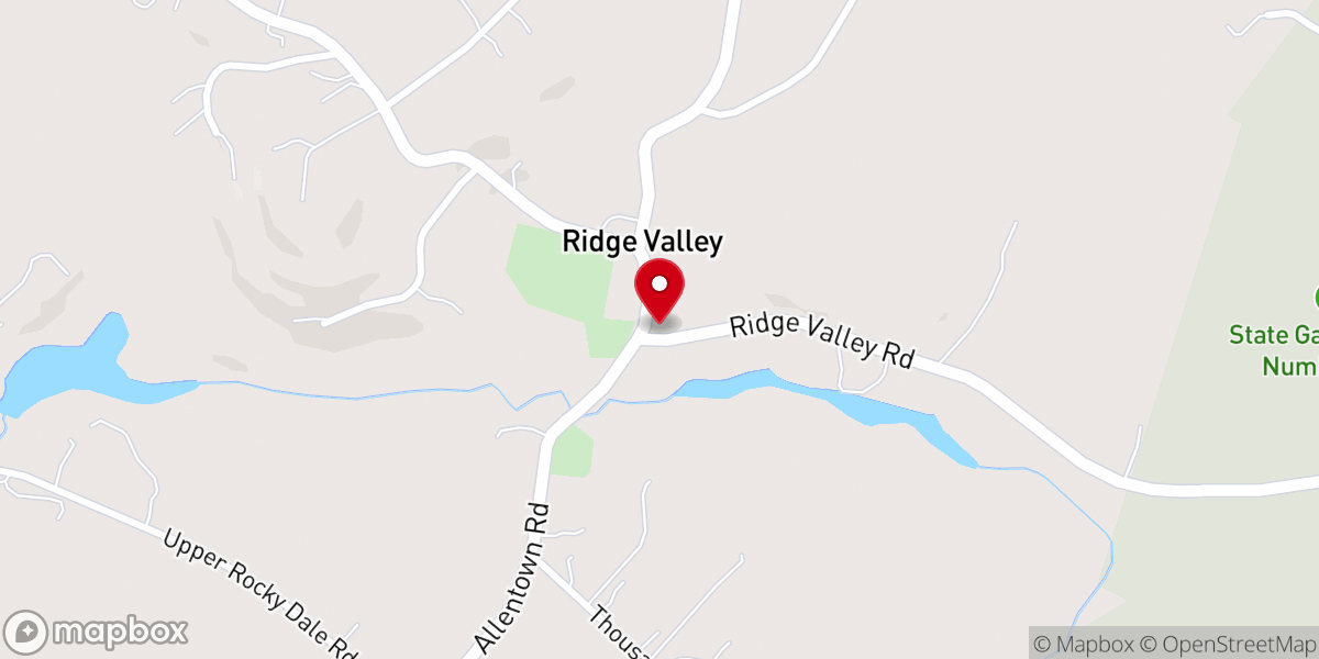 Map showing location of Ridge Valley United Church of Christ