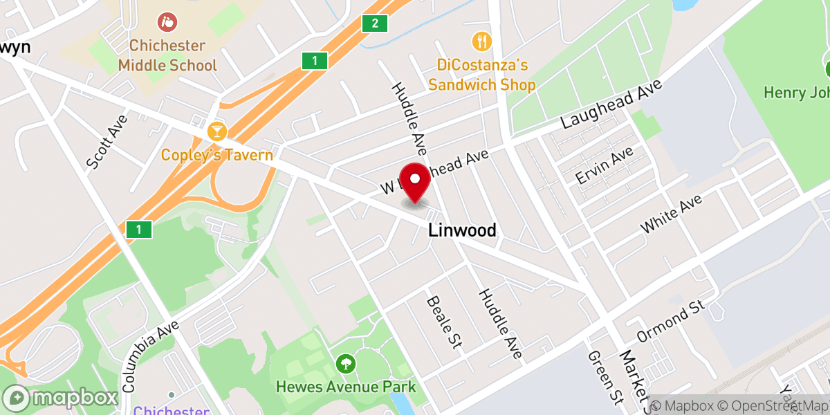 Map showing location of Linwood Heights United Methodist Church