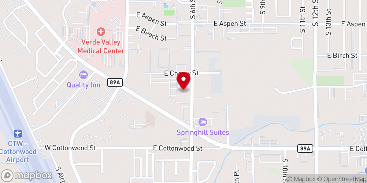 Map showing location of Verde Valley Christian Church