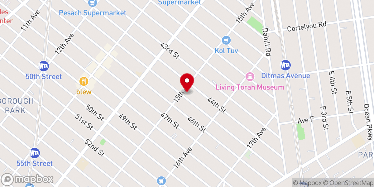 Map showing location of Congregation Divrei Yisroel & Bas Melech Inc