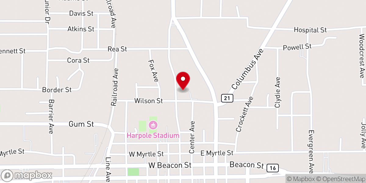 Map showing location of Holy Cross Catholic Church