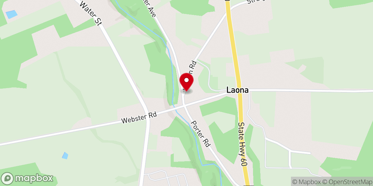 Map showing location of Laona Community Church