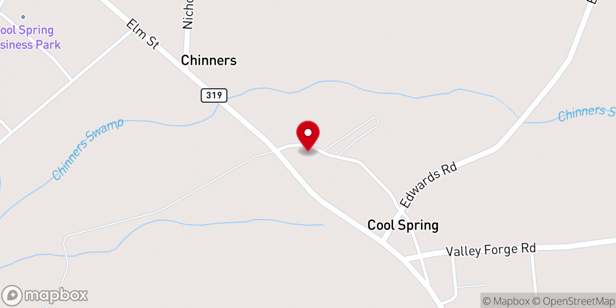 Map showing location of Cool Springs Southern Methodist Church