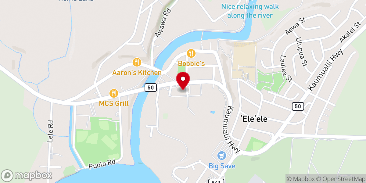 Map showing location of Hanapepe United Church of Christ