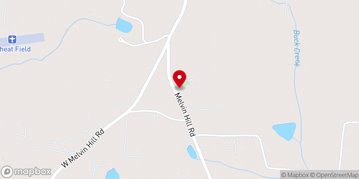 Map showing location of Melvin Hill Church