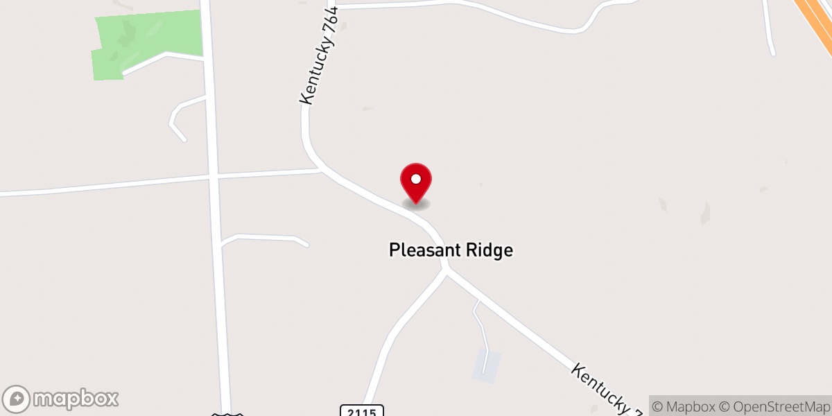 Map showing location of Pleasant Ridge Baptist Church