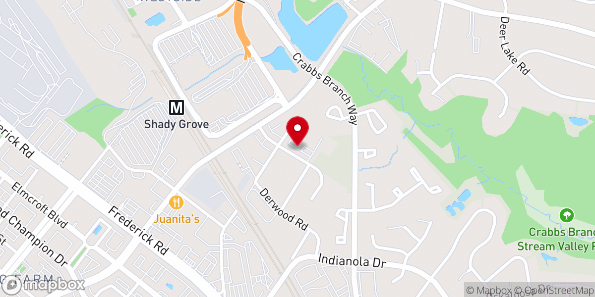 Map showing location of Derwood Bible Church