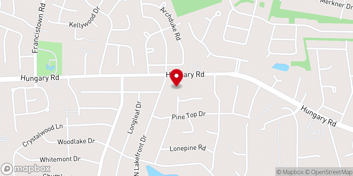 Map showing location of First Free Will Baptist Church Richmond