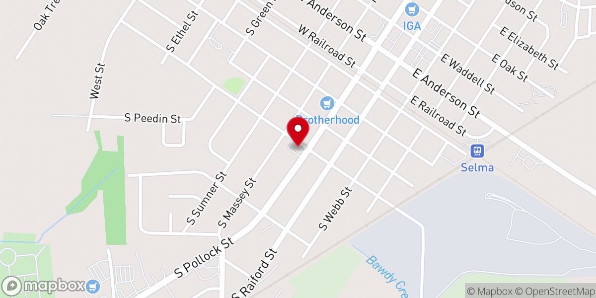 Map showing location of First Missionary Baptist Church