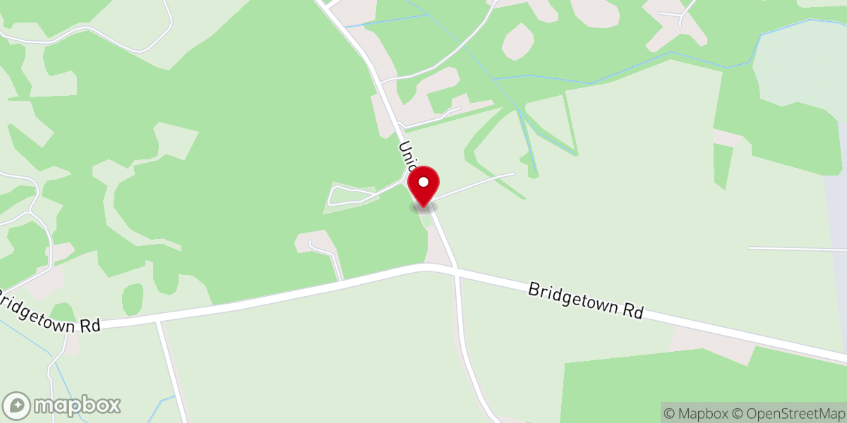 Map showing location of New Union United Methodist Church
