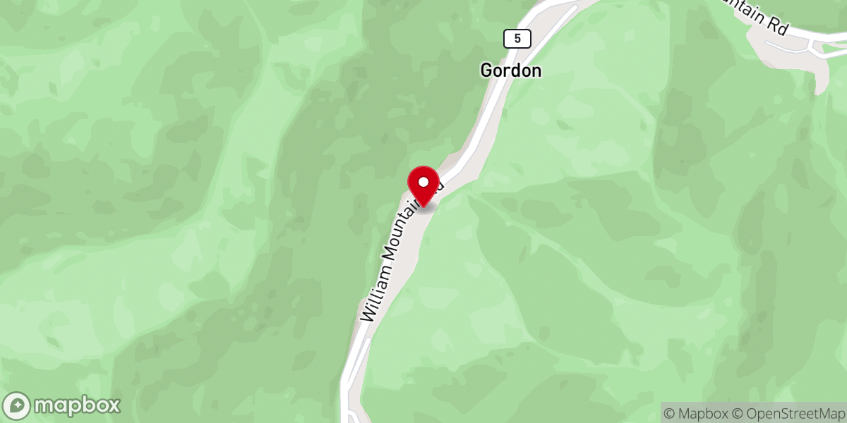 Map showing location of Gordon Union Church