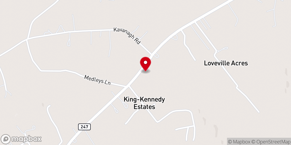 Map showing location of Rev G Marvin Carter