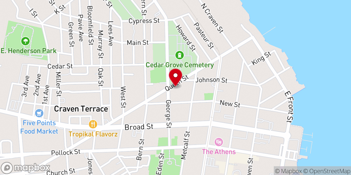 Map showing location of St Peter AME Zion Church