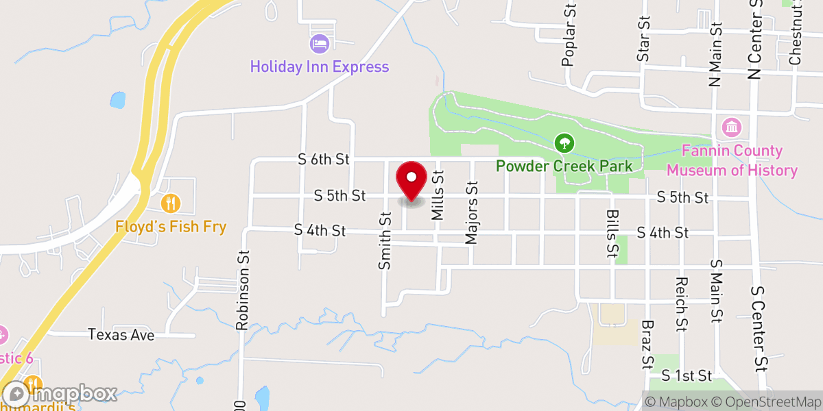 Map showing location of Calvary Baptist Church