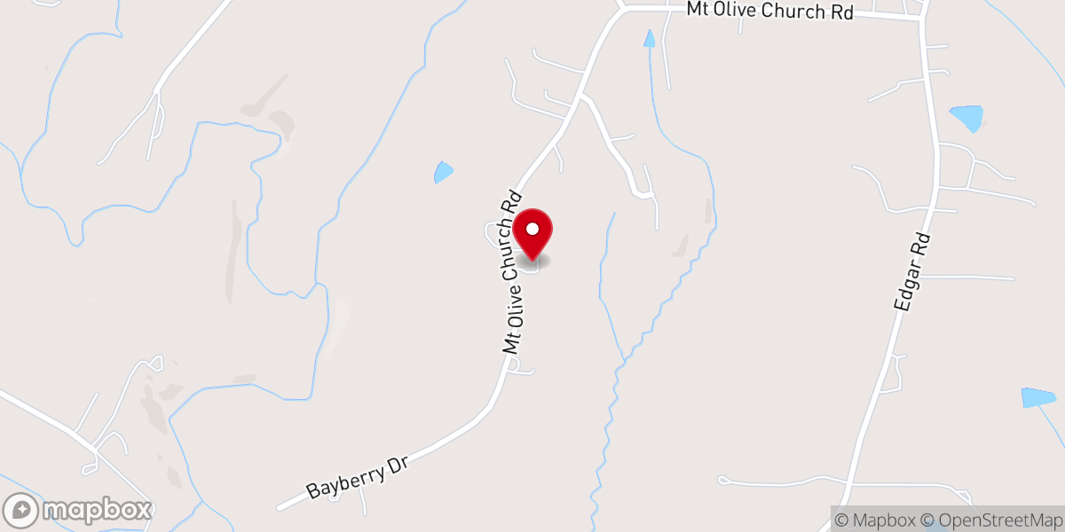 Map showing location of Mt Olive Wesleyan Church