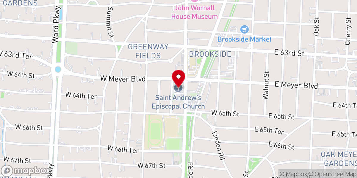 Map showing location of St. Andrew's Episcopal Church