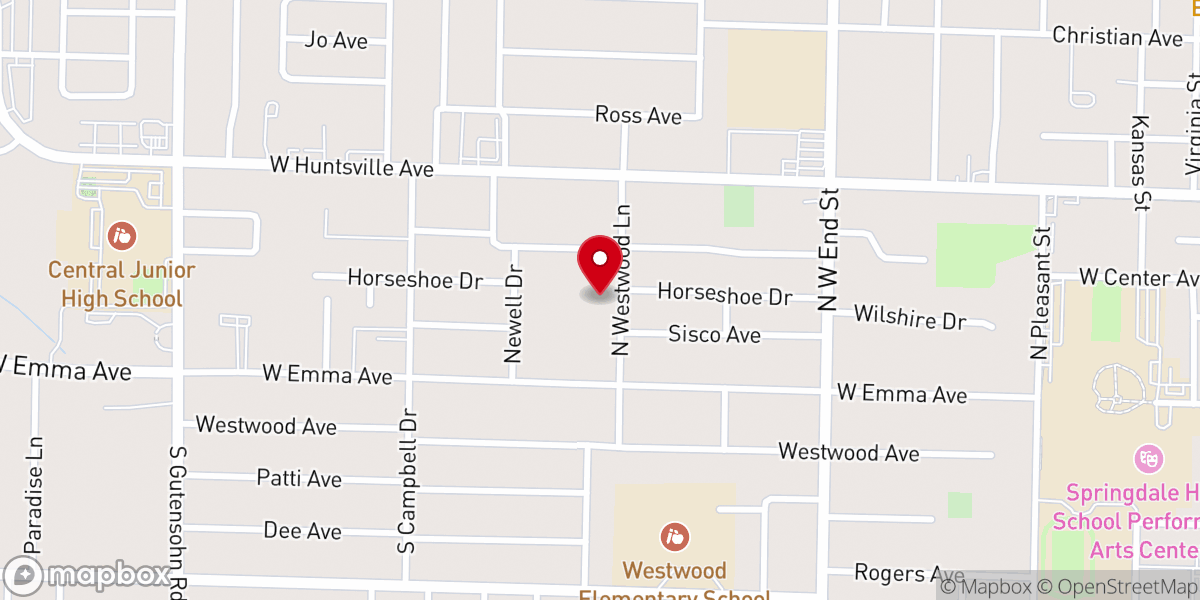 Map showing location of Springdale First Spanish Church