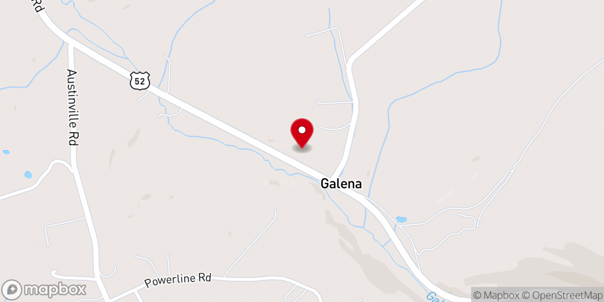 Map showing location of Galena Presbyterian Church