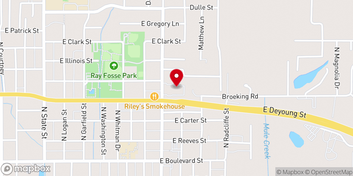 Map showing location of Aldersgate United Methodist Church