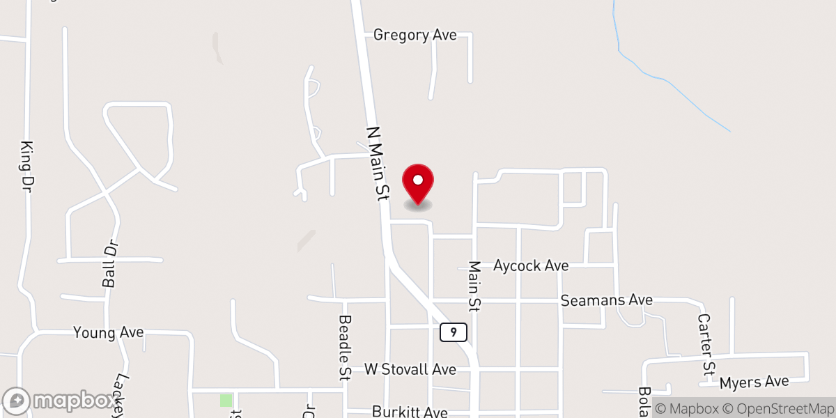 Map showing location of Calhoun County Baptist Association