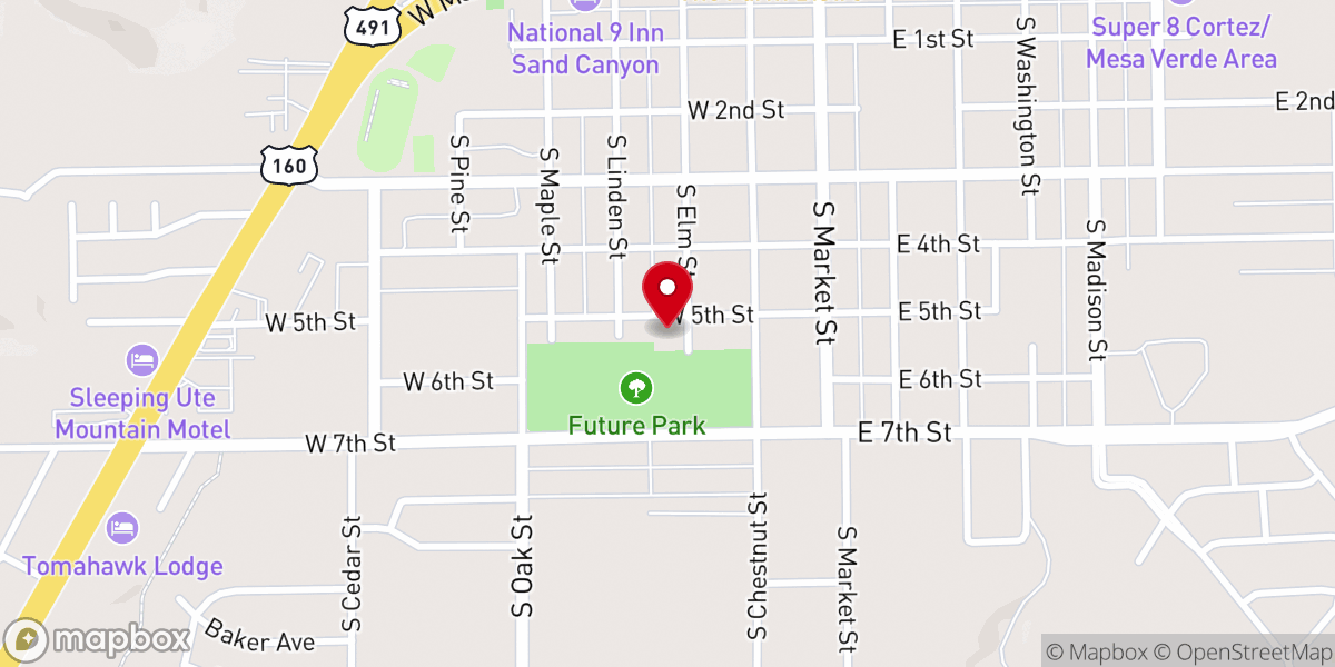 Map showing location of Evangel Assembly of God