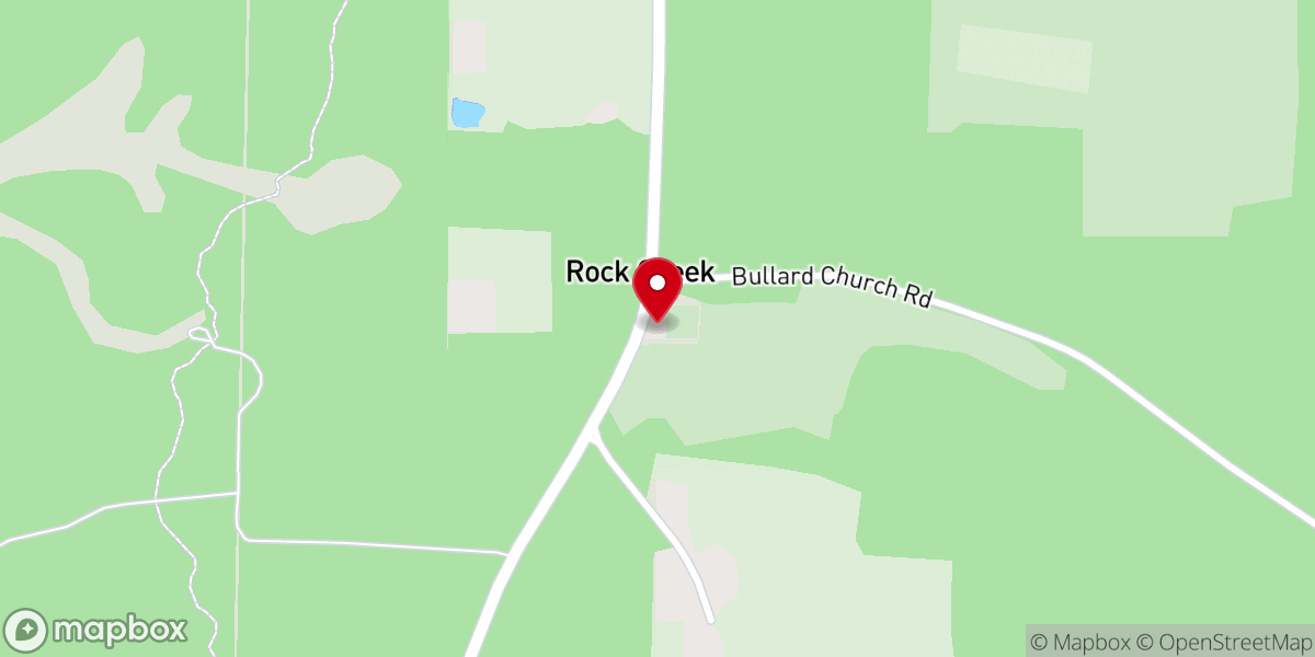Map showing location of Bullard Free Will Baptist Church