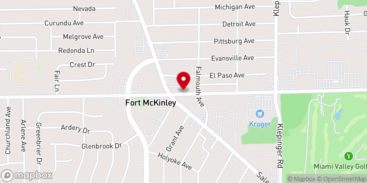 Map showing location of Fort McKinley Church