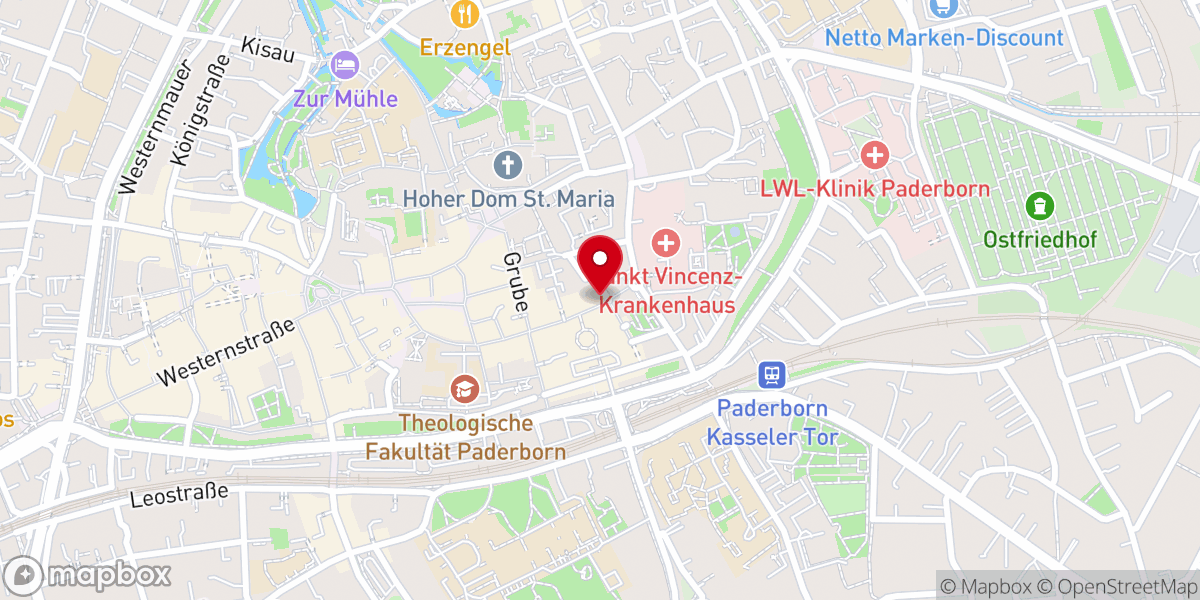 Map showing location of Paderkirche - evangelische Freikirche Paderborn e.V.