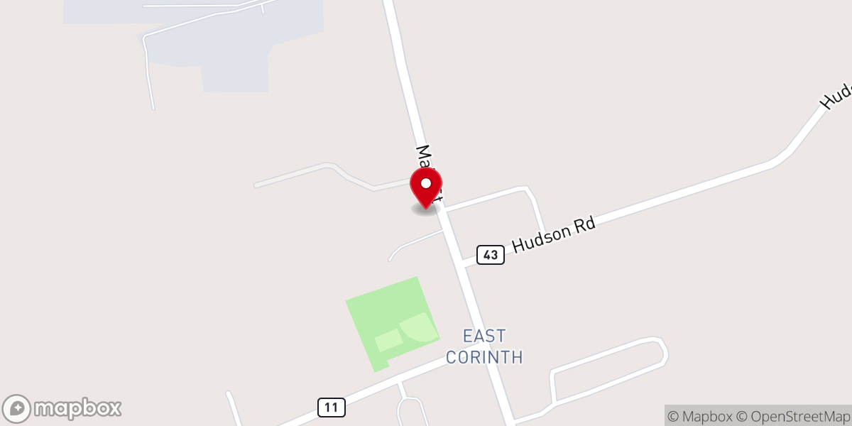 Map showing location of Corinth United Methodist Church