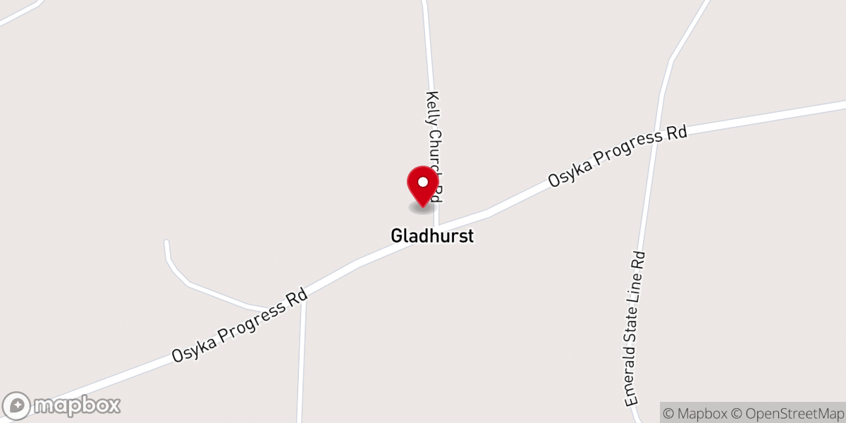 Map showing location of Kelly Missionary Baptist church