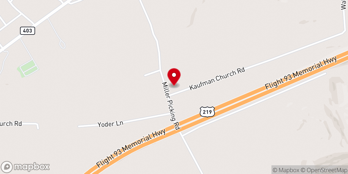 Map showing location of Kaufman Mennonite