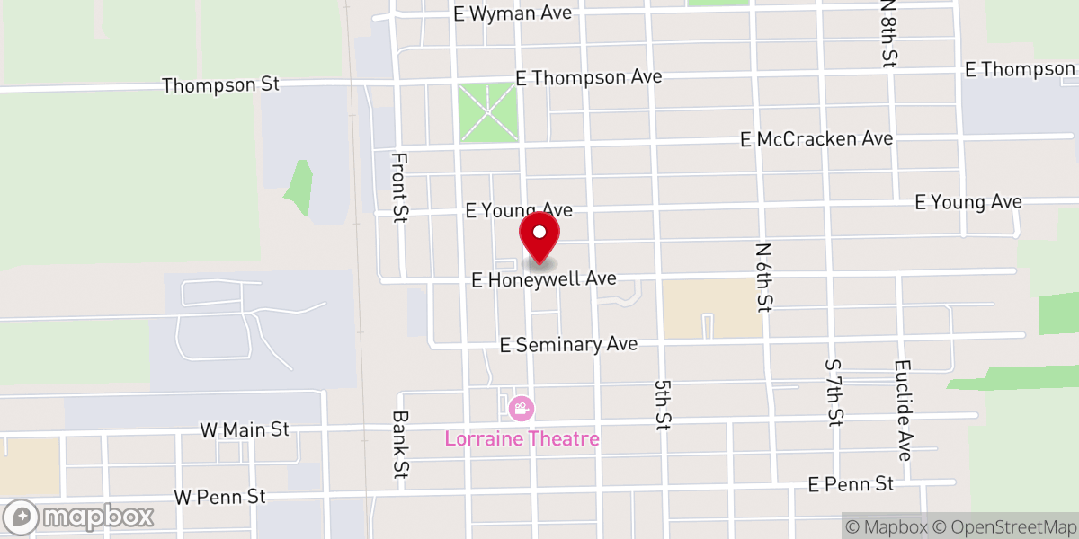 Map showing location of Hoopeston Community Church of the Nazarene