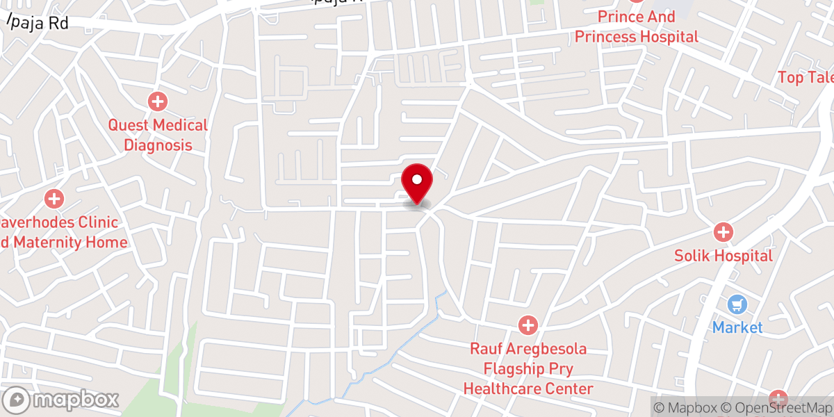 Map showing location of Behold He Cometh Pentecostal Church