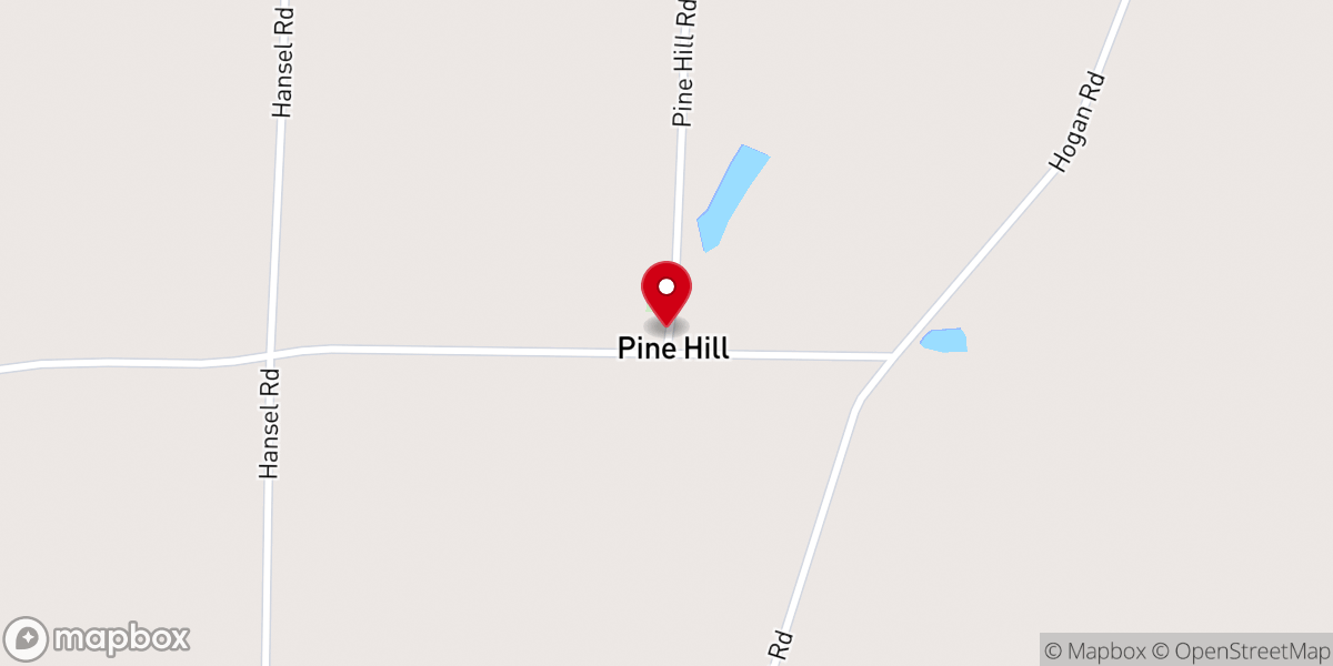 Map showing location of Pine Hill Baptist Church