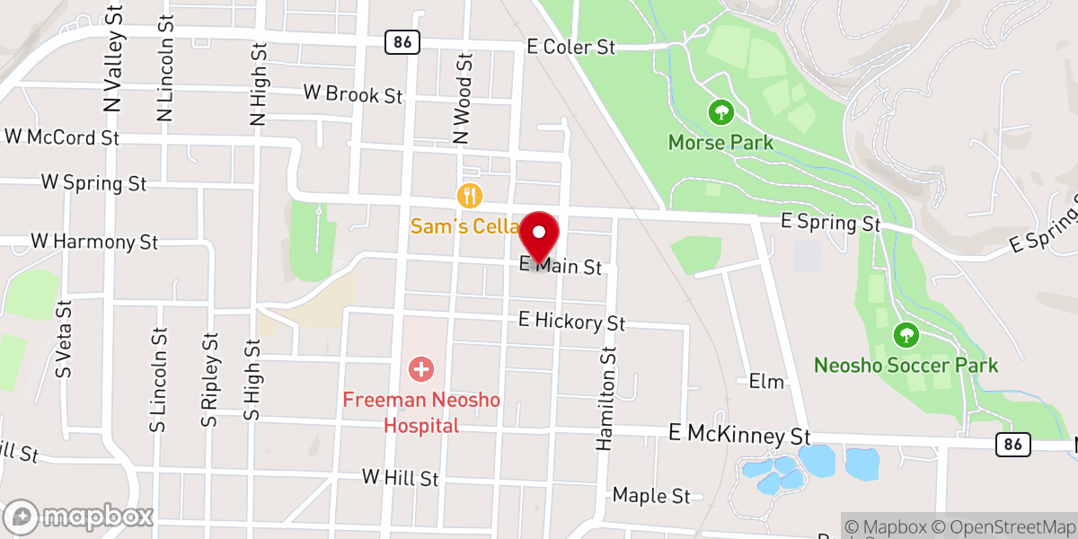 Map showing location of Hope Kitchen