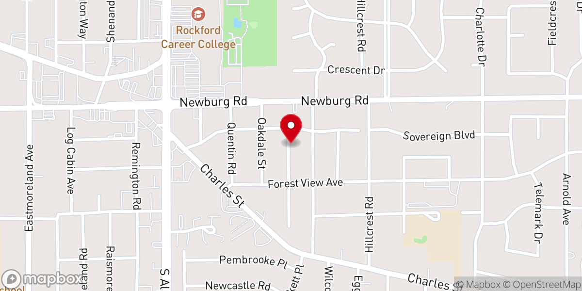 Map showing location of Mosaic Rockford