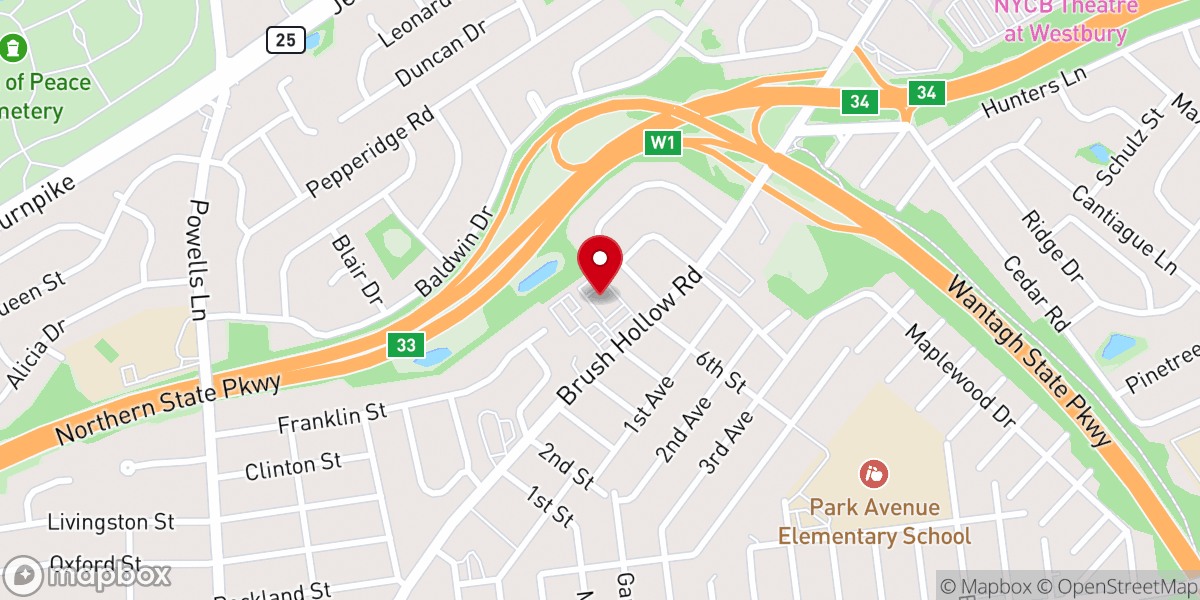 Map showing location of Westbury Divine Congregation Church of God - Food Distribution Center
