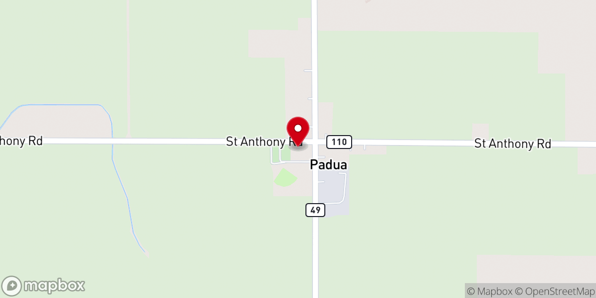 Map showing location of St. Anthony Catholic Church
