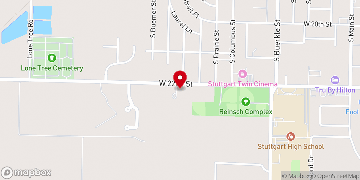 Map showing location of Stuttgart Community Church