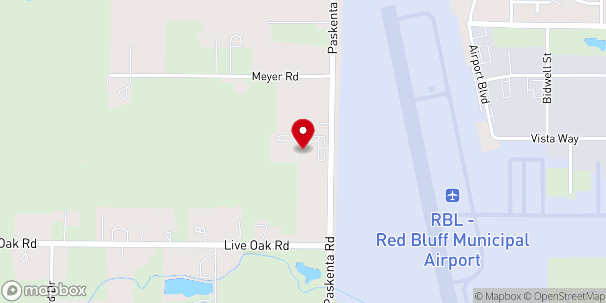 Map showing location of Calvary Chapel Red Bluff