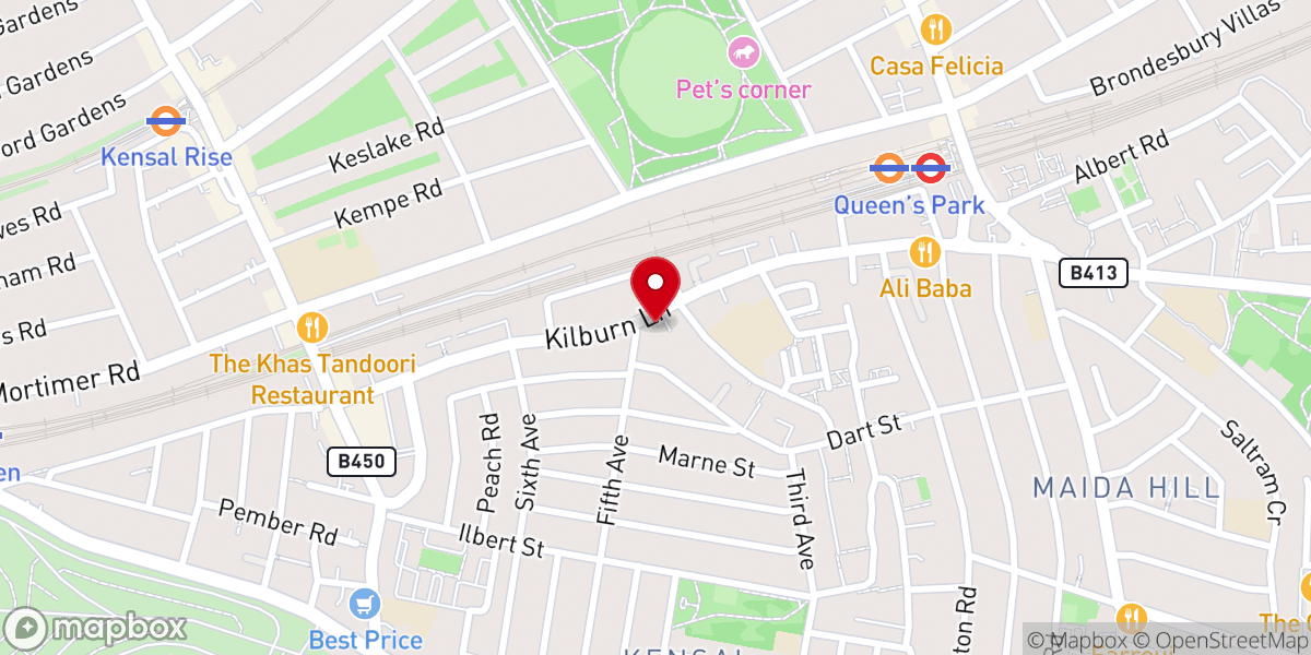 Map showing location of Hope Hall