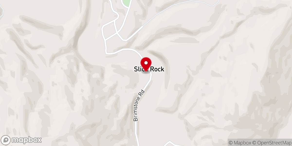 Map showing location of Slick Rock Baptist Church